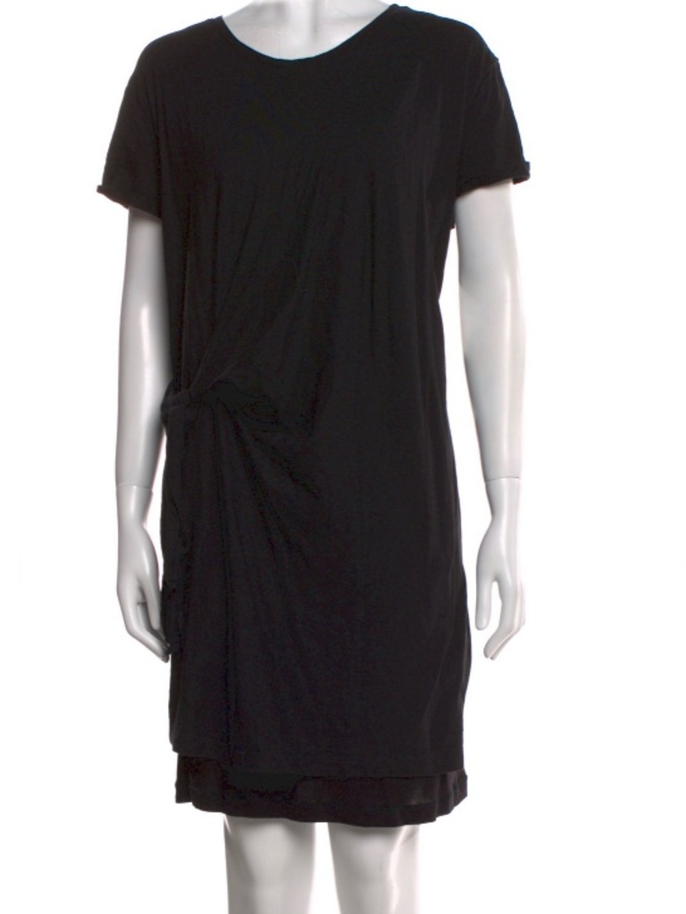 Vince Side-Tie Black Cotton  Short Sleeve Casual Mini Dress Large - Picture 10 of 10
